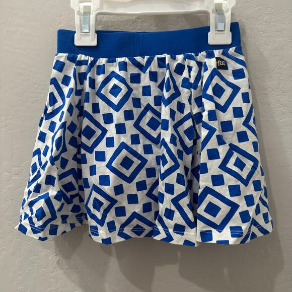 Tea Collection Blue & White Geometric Skort - Picture 5 of 8
